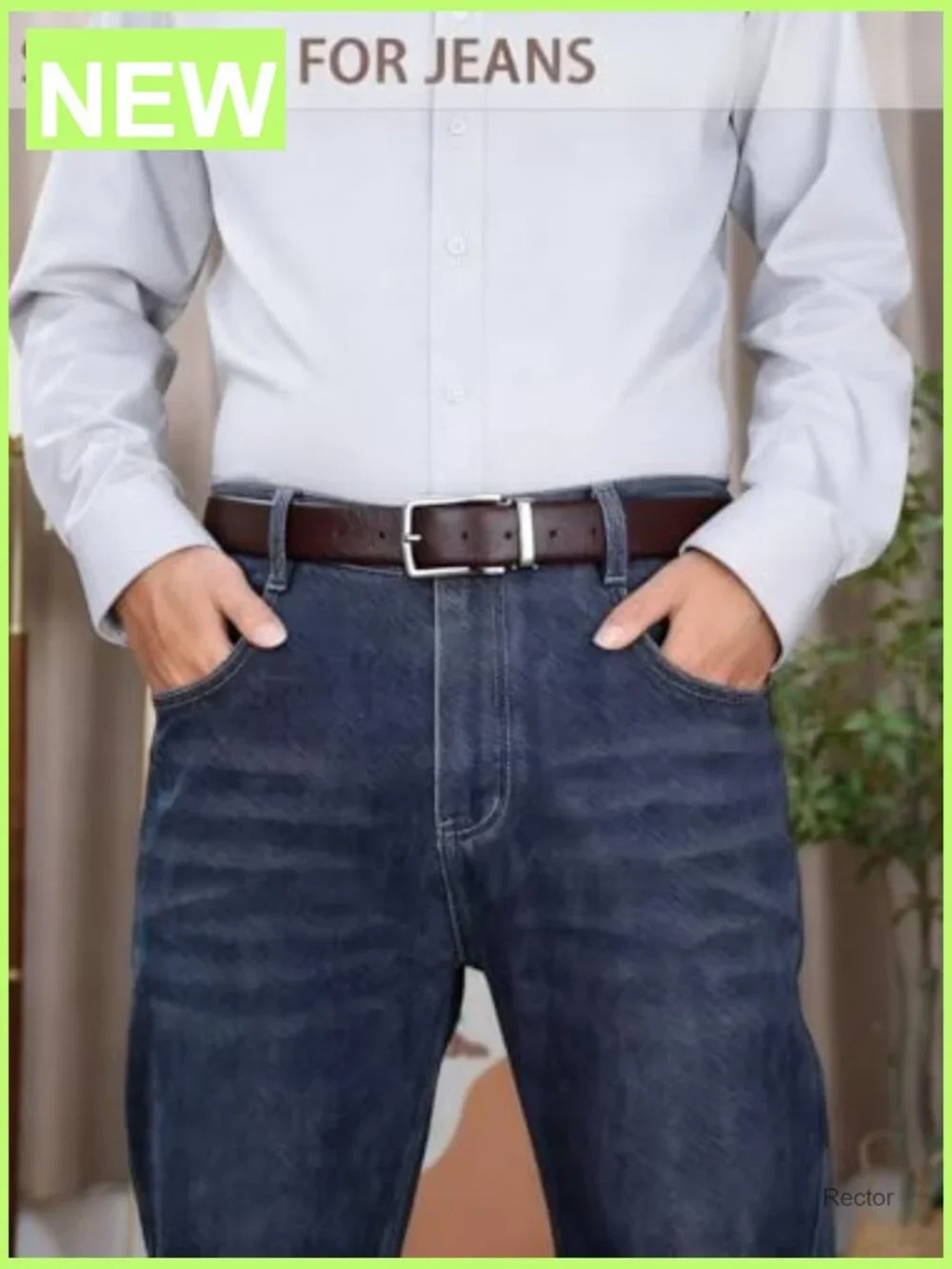 Genuine Leather Dress Belt, 1.38